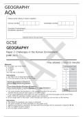 AQA JUNE 2022 GCSE GEOGRAPHY Paper 2 FINAL QUESTION PAPER >Challenges in the Human Environment