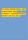PVL3702 EXAM PACK 100+ QUESTIONS AND CORRECT ANSWERS WITH SHORT NOTES 2023