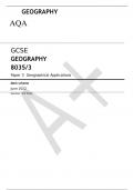 AQA JUNE 2022 GCSE GEOGRAPHY 8035&sol;3 FINAL MARK SCHEME Paper 3 Geographical Applications