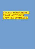 RSK3701 SUMMARISED EXAM NOTES 2023 UPDATED SUMMARY.