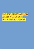 PVL2602 SUMMARISED EXAM NOTES 2023 BEST FOR REVISION.