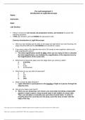 Pre Lab Assignment 1-Microscope Latest Exams study guide