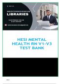HESI RN- MENTAL HEALTH V1-V3 (2022) TEST BANK | Questions and Complete