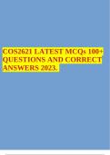 COS2621 LATEST MCQs 100+ QUESTIONS AND CORRECT ANSWERS 2023.