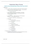 Chamberlain College of Nursing: NR507 / NR 507 MIDTERM Exam Study Guide (Latest 2022/2023)Summary: Advanced Pathophysiology