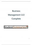 Best notes for Business Management 113