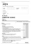 AQA JUNE 2022 A-level COMPUTER SCIENCE Paper 2 FINAL QUESTION PAPER 