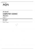 AQA JUNE 2022 A-level COMPUTER SCIENCE 7517&sol;1 FINAL MARK SCHEME