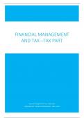 Summary Tax - Financial management & Tax