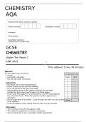 AQA JUNE 2022 GCSE CHEMISTRY Higher Tier Paper 1 FINAL QUESTION PAPER
