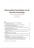 Samenvatting artikelen en hoofdstukken  – Grondslagen van de Klinische Psychologie (UU): alle literatuur