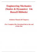 Engineering Mechanics (Statics & Dynamics)  14e Russell Hibbeler (Solution Manaul)