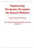 Engineering Mechanics Dynamics  14e Russell Hibbeler (Solution Manual)