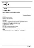 AQA A level ECONOMICS Paper 2 JUNE 2022 QUESTION PAPER >National and International Economy