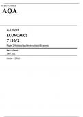 AQA A level ECONOMICS Paper 2 JUNE 2022 MARK SCHEME >National and International Economy
