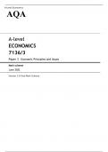 AQA A level ECONOMICS Paper 3 JUNE 2022 MARK SCHEME >Economic Principles and Issues