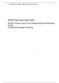 NR 602 Final Exam Study Guide,  NR 602 -Primary Care of the Childbearing and Childrearing Family, Chamberlain