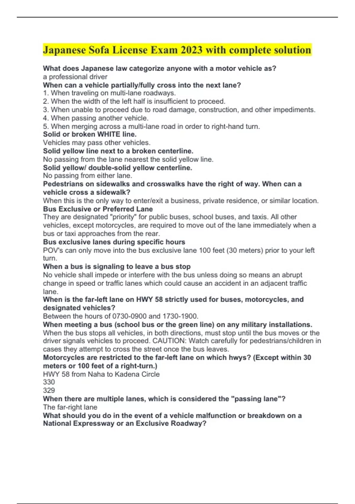 Japanese Sofa License Exam 2023 with complete solution Japanese Sofa License Stuvia US