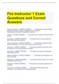Fire Instructor 1 Exam Questions and Correct Answers