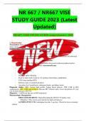 NR 667 / NR667 VISE STUDY GUIDE 2023 (Latest Updated) NR 667- VISE STUDY GUIDE-comprehensive -2022 