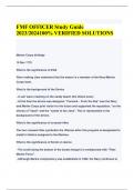 FMF OFFICER Study Guide 2023&sol;2024100&percnt; VERIFIED SOLUTIONS