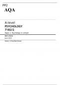 AQA JUNE 2022 A-level PSYCHOLOGY 7182/2 Paper 2 FINAL MARK SCHEME  Psychology in context 