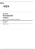 AQA JUNE 2022 A-level PSYCHOLOGY 7182&sol;3 Paper 3 FINAL MARK SCHEME Issues and options in psychology 