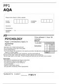 AQA JUNE 2022 AS PSYCHOLOGY Paper 1  FINAL QUESTION PAPER Introductory topics in psychology