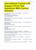 International Trauma Life Support (ITLS) Test Questions With Correct Answers