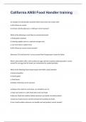 California ANSI Food Handler training exam 2023 with 100&percnt; correct answers
