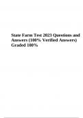 State Farm Insurance License Exam (Questions with Answers) Graded 2023 | State Farm Exam 2023 - Questions with Answers (Verified) Graded A+ | State Farm Property Certification Questions with Correct Answers | State Farm Certification Questions and Answers