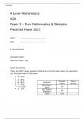 AQA A-Level Mathematics Paper 3– Pure Mathematics & Statistics Predicted Paper 2023 with Attached Mark Scheme