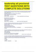 leadership ati proctored TEST QUESTIONS WITH COMPLETE SOLUTIONS