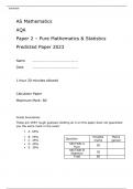 AQA AS Mathematics Paper 2 &ndash; Pure Mathematics & Statistics  Predicted Paper 2023 Attached with Answers