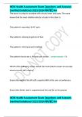 HESI Health Assessment Exam Questions and Answers (verified Solutions) 2023/2024 RATED A+