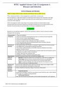Essay: Unit 12 Assignment A. Diseases and Infection, BTEC Applied Science