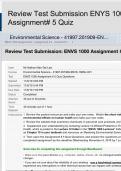Review Test Submission ENYS 1000 Assignment# 5 Quiz