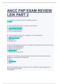 ANCC FNP LEIK PART 2 LATEST EXAM REVIEW. QUESTIONS WITH ANSWERS.