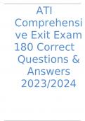 ATI Comprehensive Exit Exam - 180 Correct Questions & Answers 2023/2024
