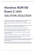 Hondros NUR150  Exam 2 100%  SOLUTION 2023//2024