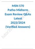MSN 570 Patho Midterm Exam Review Q&As Latest 2023-2024 (Verified Answers).