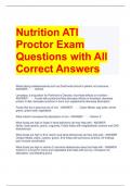Nutrition ATI Proctor Exam Questions with All Correct Answers 