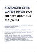 ADVANCED OPEN  WATER DIVER 100&percnt;  CORRECT SOLUTIONS  2023&sol;&sol;2024