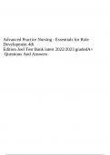 Test Bank For Advanced Practice Nursing : Essentials for Role Development 4th Edition by Joel  latestUpdate  2022/2023 gradedA+ Questions And Answers