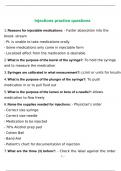 Injectable Medication 2023 Questions and Answers Complete