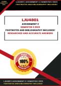 LJU4801 Assignment 2 (Detailed Answers) Semester 2 2023 | Footnotes and bibliography Included.  