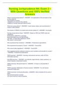 Nursing Jurisprudence N4&colon; Exam 3 &ndash; With Questions and 100&percnt; Verified Answers