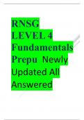 RNSG LEVEL 4 Fundamentals Prepu Newly Updated All Answered