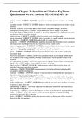 Finance Chapter 11&colon; Securities and Markets Key Terms Questions and Correct Answers 2023-2024 A 100&percnt; A&plus;