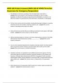 AWR-160 Pretest Answers&lpar;AWR-160-W WMD&sol;Terrorism Awareness for Emergency Responders&rpar;
